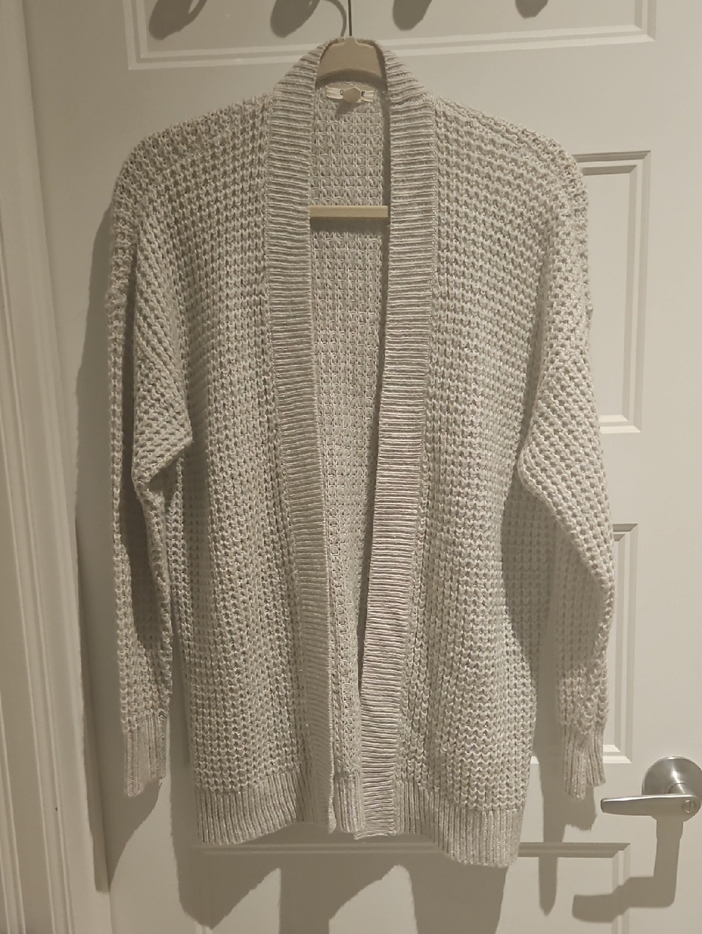 Garage Cream Open-Front Knit Cardigan